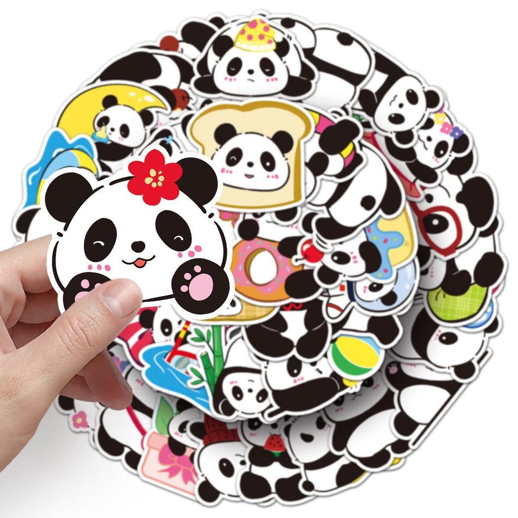 Lunira - Panda Cartoon 50-Piece Sticker Pack