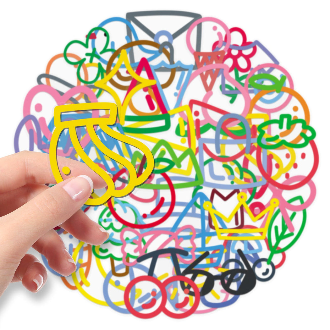 Lunira - Doodle Colorful 50-Piece Sticker Pack