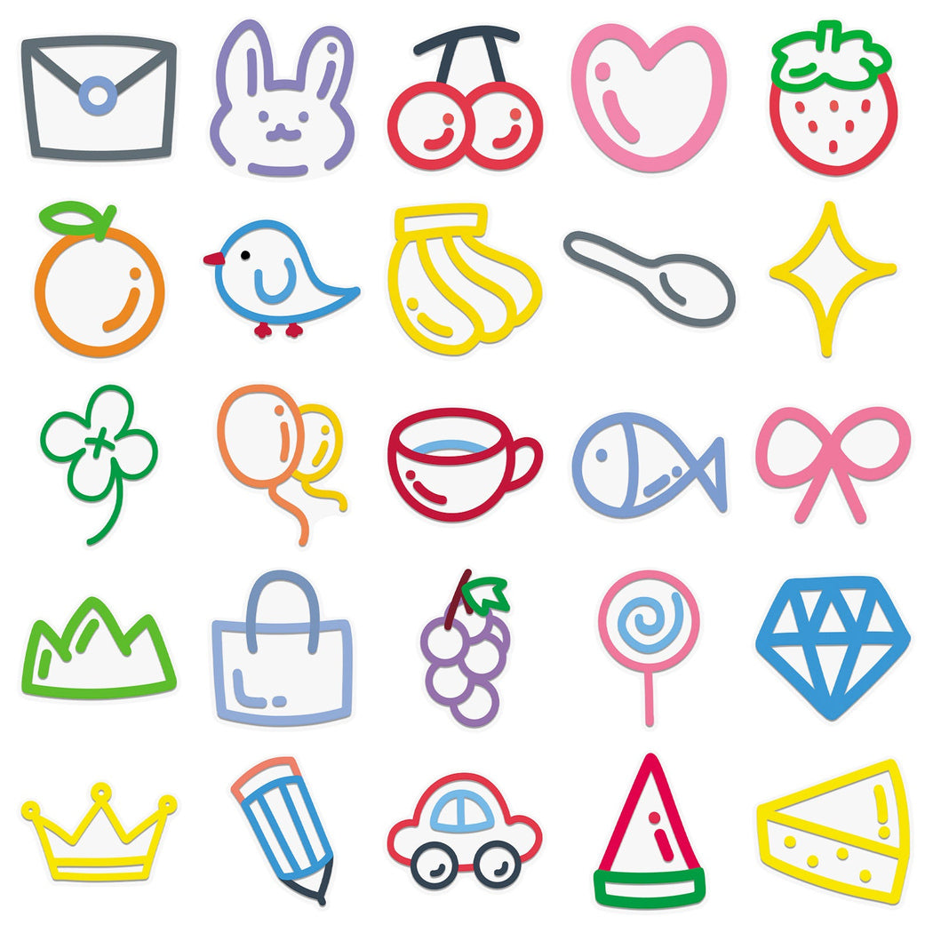 Lunira - Doodle Colorful 50-Piece Sticker Pack
