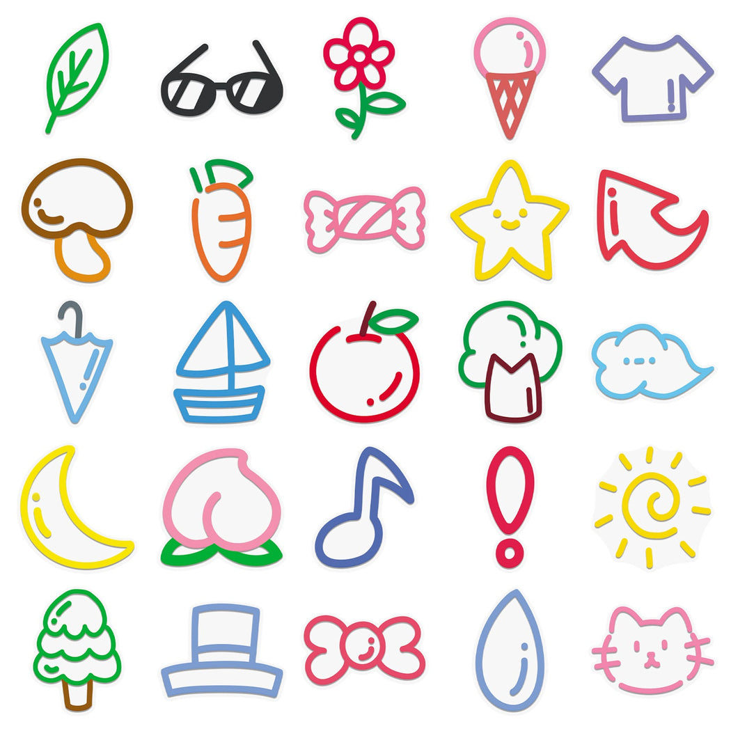 Lunira - Doodle Colorful 50-Piece Sticker Pack