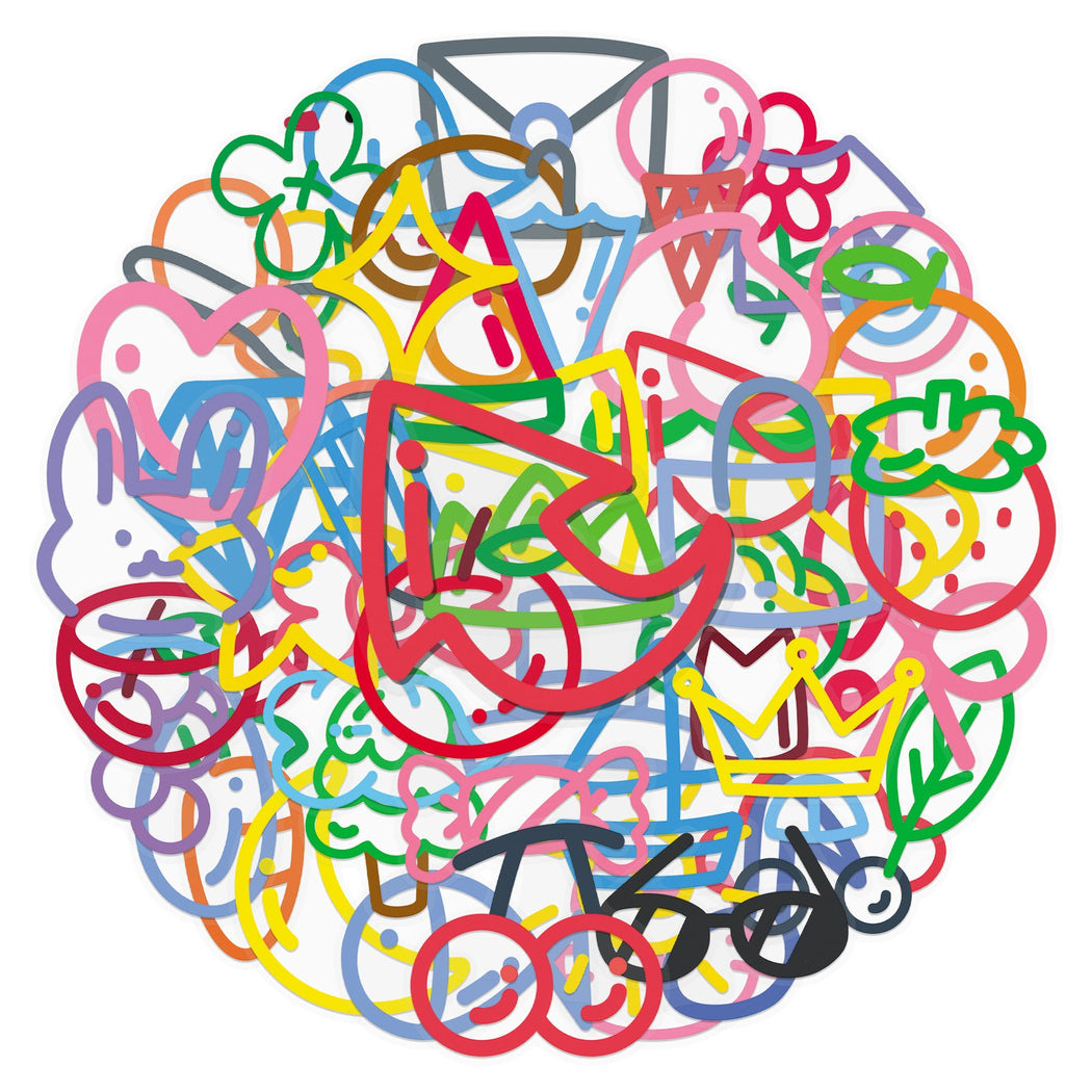 Lunira - Doodle Colorful 50-Piece Sticker Pack