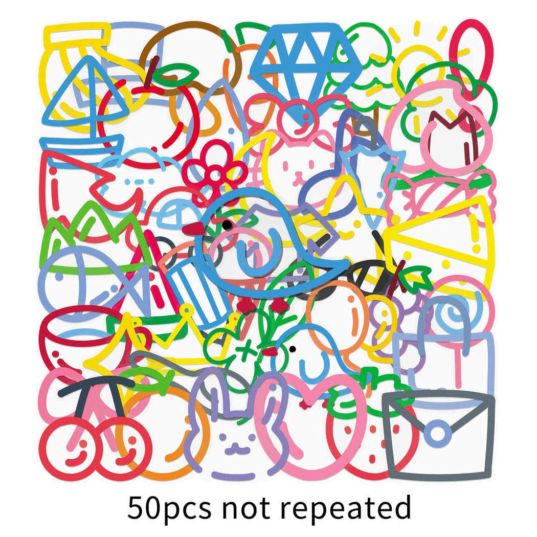 Lunira - Doodle Colorful 50-Piece Sticker Pack