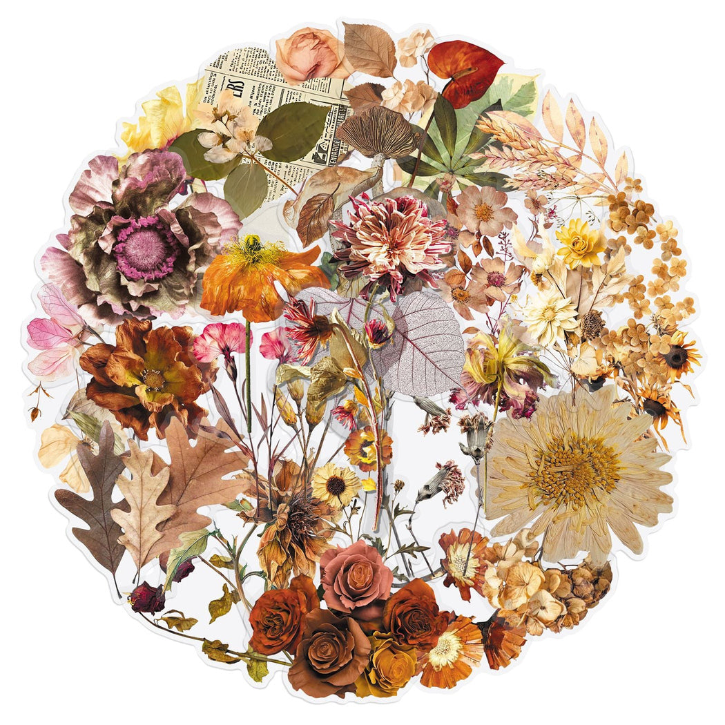 Lunira - Dried Floral Vintage 50-Piece Sticker Pack
